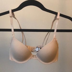 Aerie Real Happy Demi Push Up Bra Nude